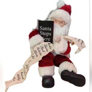 Santa Claus Holiday Decor with Red and White Outfit